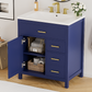 30-Inch Blue Bathroom Vanity with Ceramic Sink and Ample Storage - Ideal Choice for Small Bathrooms