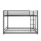 Metal Bunk Bed Full Over Full Bunk Bed Frame with Safety Guard Rails Heavy Duty Space-Saving Design Easy Assembly Black