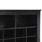 ONTREND Sleek Design 24 shoe cabinet, modern shoe cabinet with curved base, high-quality multifunctional side panel, black