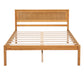 Platform Bed Frame with Headboard, Wood Slat Support No Box Spring Needed Full  Oak