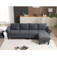 Convertible Sectional Sofa with Storage, L-Shaped Design in Modern Linen Fabric, Gray for Living Rooms