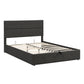 Upholstered Platform Bed with Underneath Storage Queen Size Gray