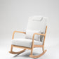 Rocking Chair Upholstered Fabric Rocking Armchair Indoor with High Backrest Glider Chairs and Lumbar Pillow for Living Room