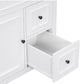 30" Bathroom Vanity with Sink Top, Solid Wood Cabinet with Door and Two Drawers, White