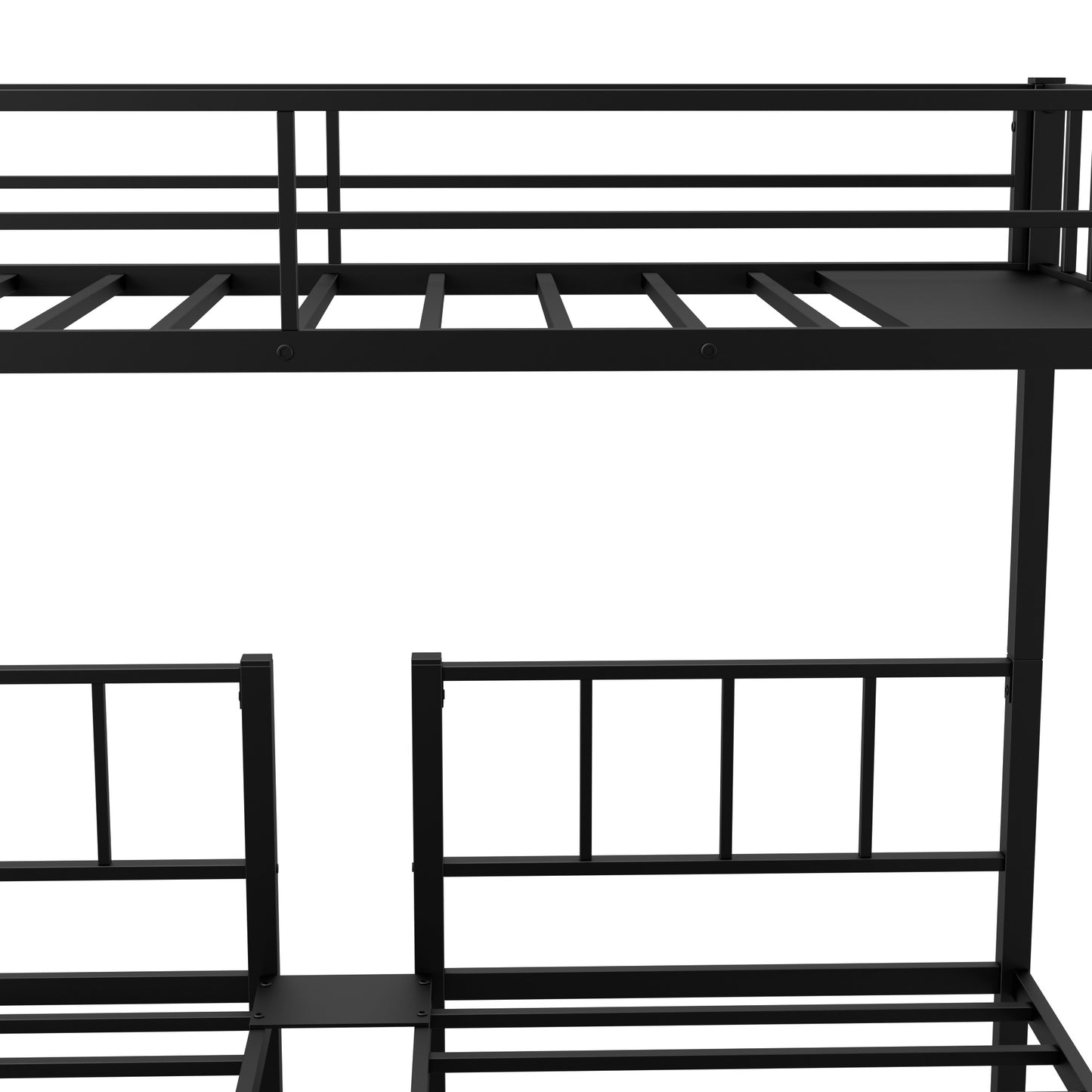 Twin over Twin & Twin Bunk Beds for 3, Twin XL over Twin & Twin Bunk Bed Metal Triple Bunk Bed, Black