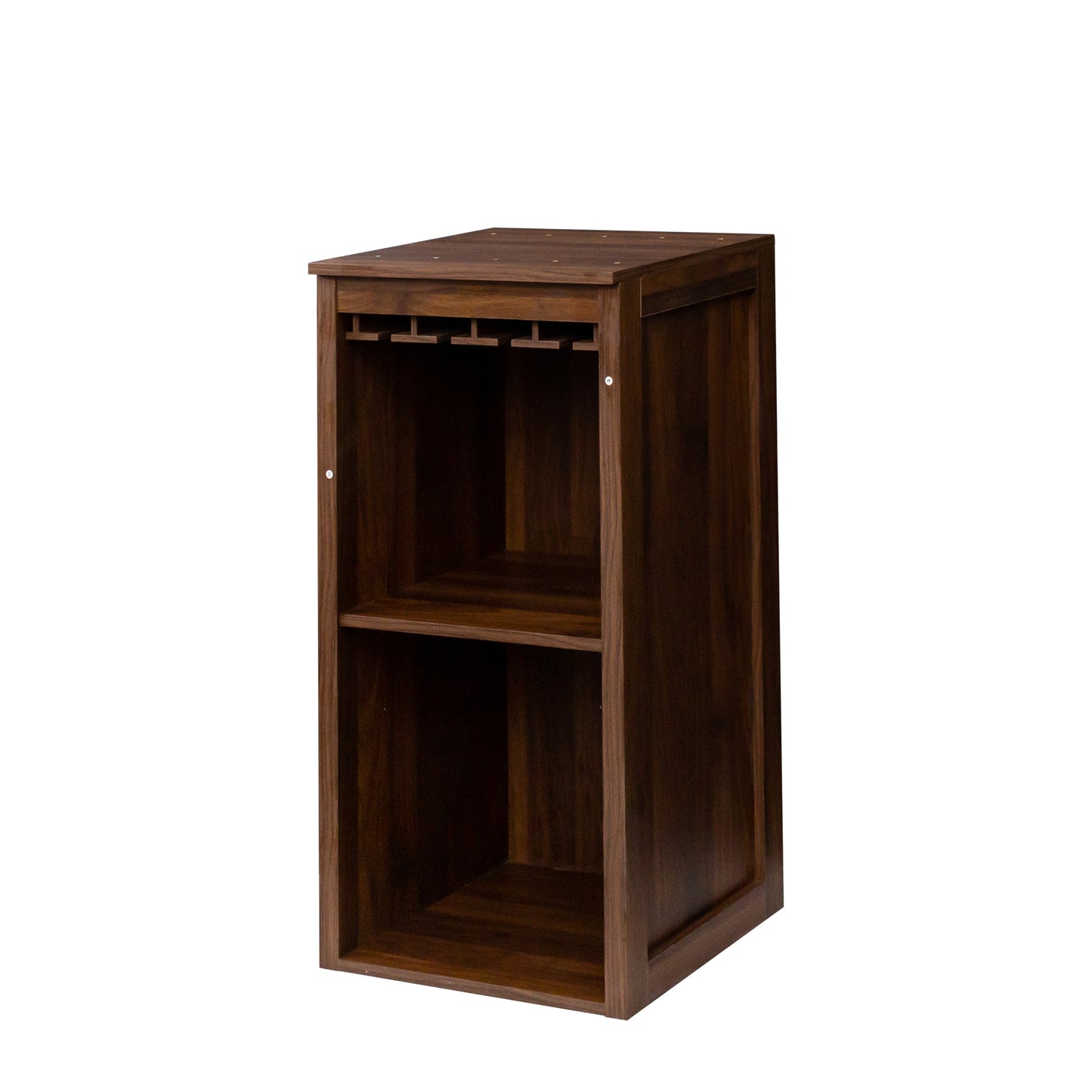 Brown walnut color modular wine bar Cabinet with Storage Shelves with Hutch for Dining Room