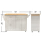 Kitchen Island and Cart, Mobile Design with Rubber Wood Leaf Countertop and Storage Cabinet