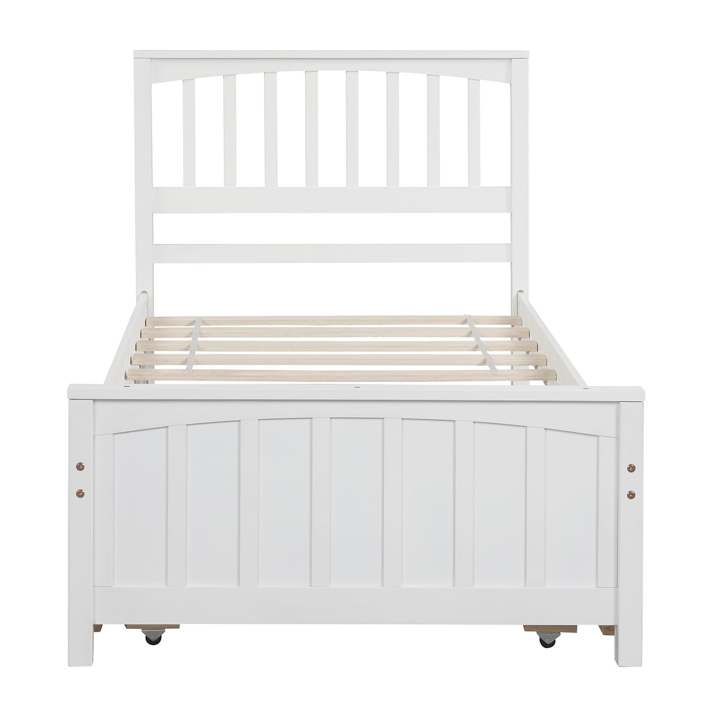 Twin size Platform Bed with Trundle White