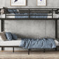 Metal Full XL Over Queen Bunk Bed for Teens and Adults, Space-Saving and Noise-Reduced Design