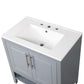 Bathroom Vanity with Sink, Multi-functional Bathroom Cabinet with Doors and Drawers, Solid Frame and MDF Board, Grey