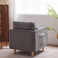 Modern Fabric Decorative Chair Armchair Upholstered Reading Chair Single Sofa Casual Club Chair