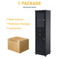 Tall Bathroom Storage Cabinet with Glass Doors, Free-Standing, Two Drawers, and Adjustable Shelves, MDF Board, Painted Black