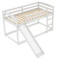 Twin over Twin Bunk Bed with Convertible Slide and Ladder   White