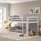 Twin over Twin Bunk Bed with Convertible Slide and Ladder   White