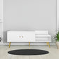 Modern Shoe Storage Bench with Hidden Storage and Upholstered Cushions, White Finish