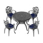 Cast Aluminum Patio Dining Table With Black Frame and Umbrella Hole