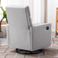 Modern Upholstered Rocker Nursery Chair Plush Seating Glider Swivel Recliner Chair Gray