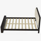 Queen Size Platform Bed Frame with Upholstery Headboard and Bookshelf in Footboard and LED Light Strips, Espresso