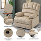 Large Manual Recliner Chair in Fabric, Comfortable Design for Living Rooms, Beige