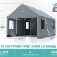 10x20 ultra large portable carport garage with rolling shutter windows and waterproof cloth, metal roof and side walls