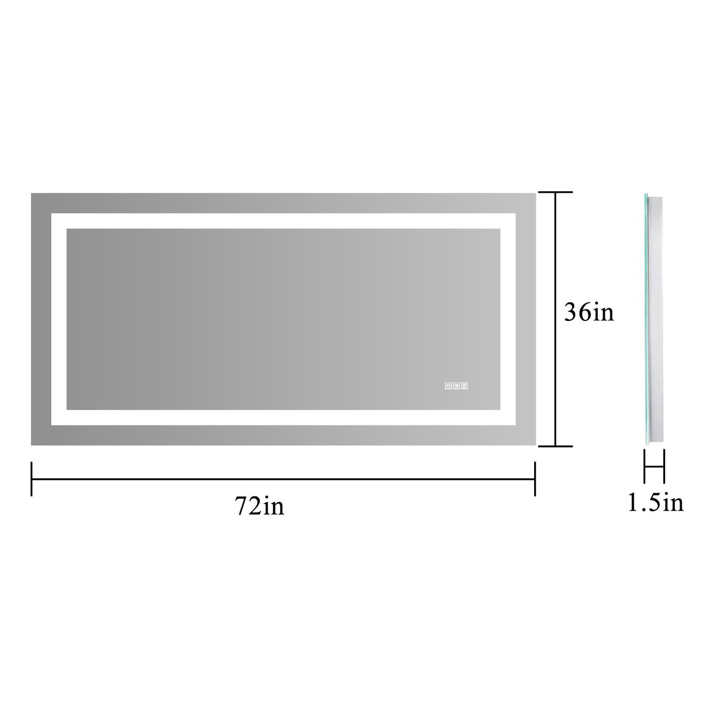 LED Bathroom Mirror 72x36 Inch with lights, anti-Fog & Dimming Led Bathroom Vanity Mirror