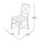 Roshan Farmhouse Acacia Wood Dining Chairs, Set of 2 in White