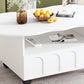 ON-TRANS flexible cream style coffee table with 2 brake wheels, drawers, large storage space, white, 39.37 '' x 23.6 ''