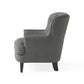 Modern Grey Fabric Club Chair and Ottoman Set, Stylish Cushioned Armchair for Living Rooms