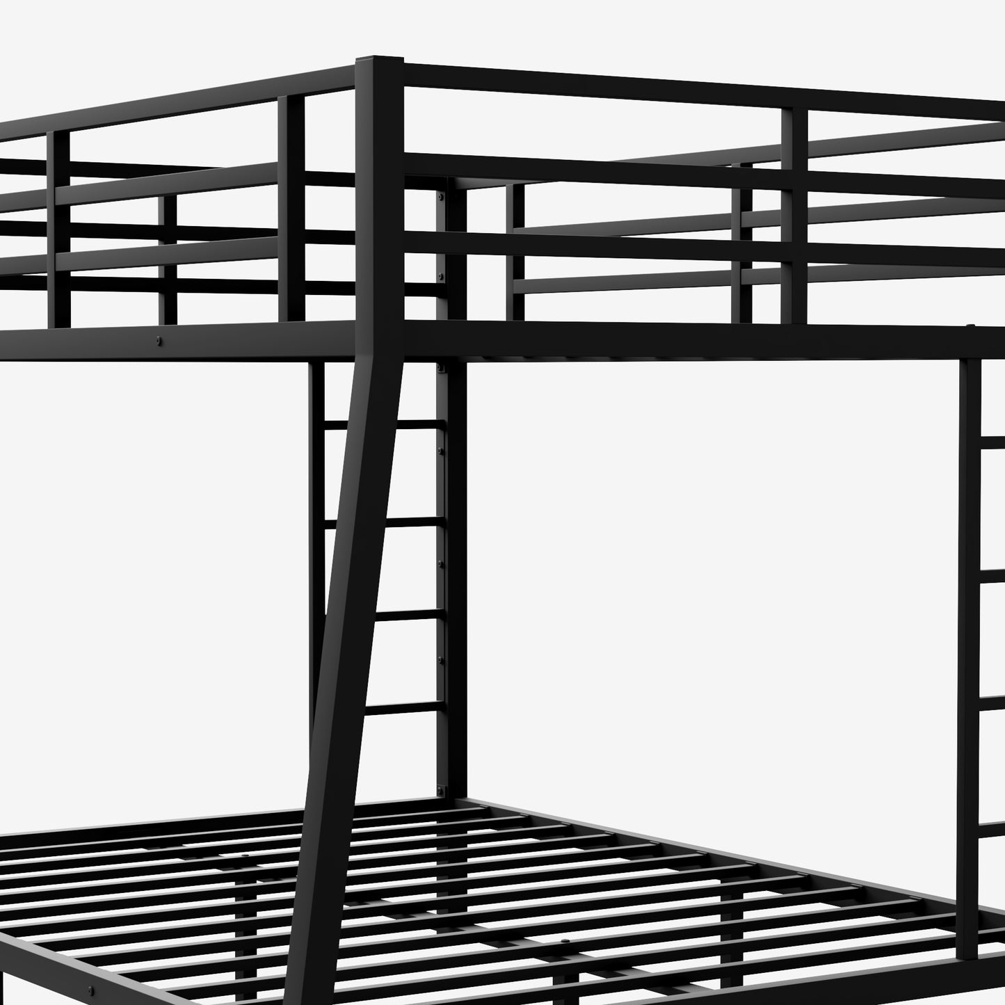 Metal Full XL Over Queen Bunk Bed for Teens and Adults, Space-Saving and Noise-Reduced Design