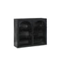 Glass Doors Modern Two-door Wall Cabinet with Featuring Three-tier Storage Black