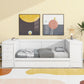 Twin Size Daybed with Storage Arms  Trundle and Charging Station White