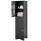 Tall Bathroom Cabinet, Freestanding Storage Cabinet with Drawer and Doors, MDF Board, Acrylic Door, Adjustable Shelf, Black