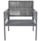 Outdoor Furniture with Tempered Glass Table, Deep Seating with Thick Cushions for Backyards and Porches, Grey