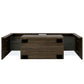 Simple modern TV stand Brown TV bracket with LED Color Changing Lights for Living Room