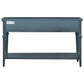 TREXM Classic Retro Style Console Table with Three Top Drawers and Open Style Bottom Shelf (Navy)