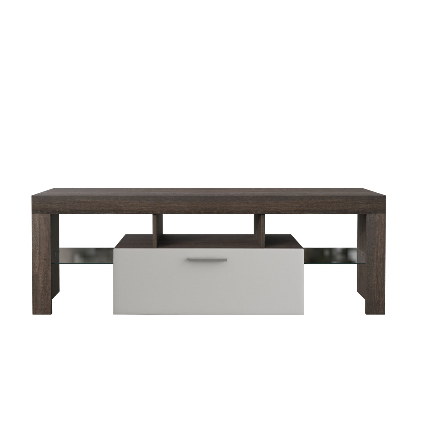 Simple modern TV stand cabinet Brown + white TV bracket