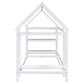 Twin House-Shaped Floor Bed with 2 Detachable Stands White