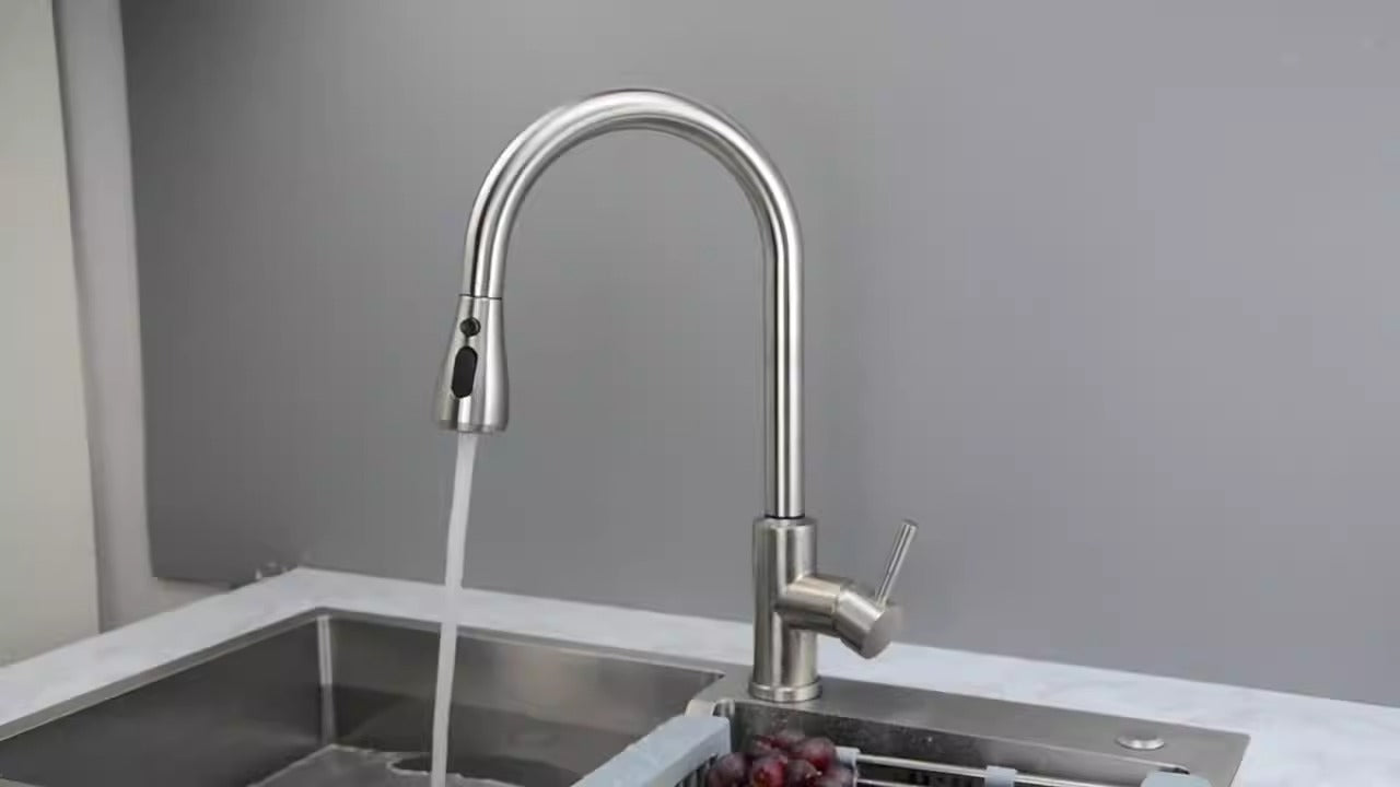 Grifo de cocina de acero inoxidable 304, grifo extraíble para lavabo de verduras con agua fría y caliente