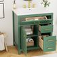 30-Inch Green Bathroom Vanity with Ceramic Sink and Ample Storage - Ideal Choice for Small Bathrooms