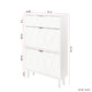 Shoe cabinet, independent flip bucket shoe cabinet with 3 flip drawers, modern shoe box (white)