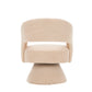 Swivel Accent Chair Armchair  Round Barrel Chair in Fabric for Living Room Bedroom Nude Teddy