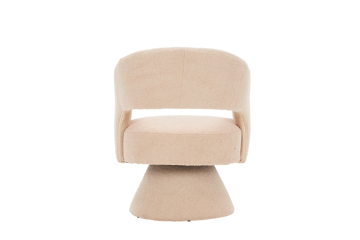 Swivel Accent Chair Armchair  Round Barrel Chair in Fabric for Living Room Bedroom Nude Teddy