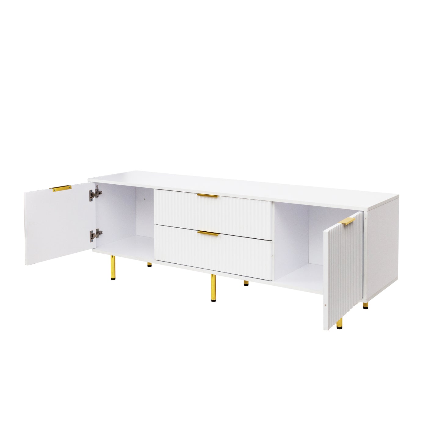 Modern Warm White TV Cabinet, Stylish Entertainment Center for Living Rooms and Bedrooms