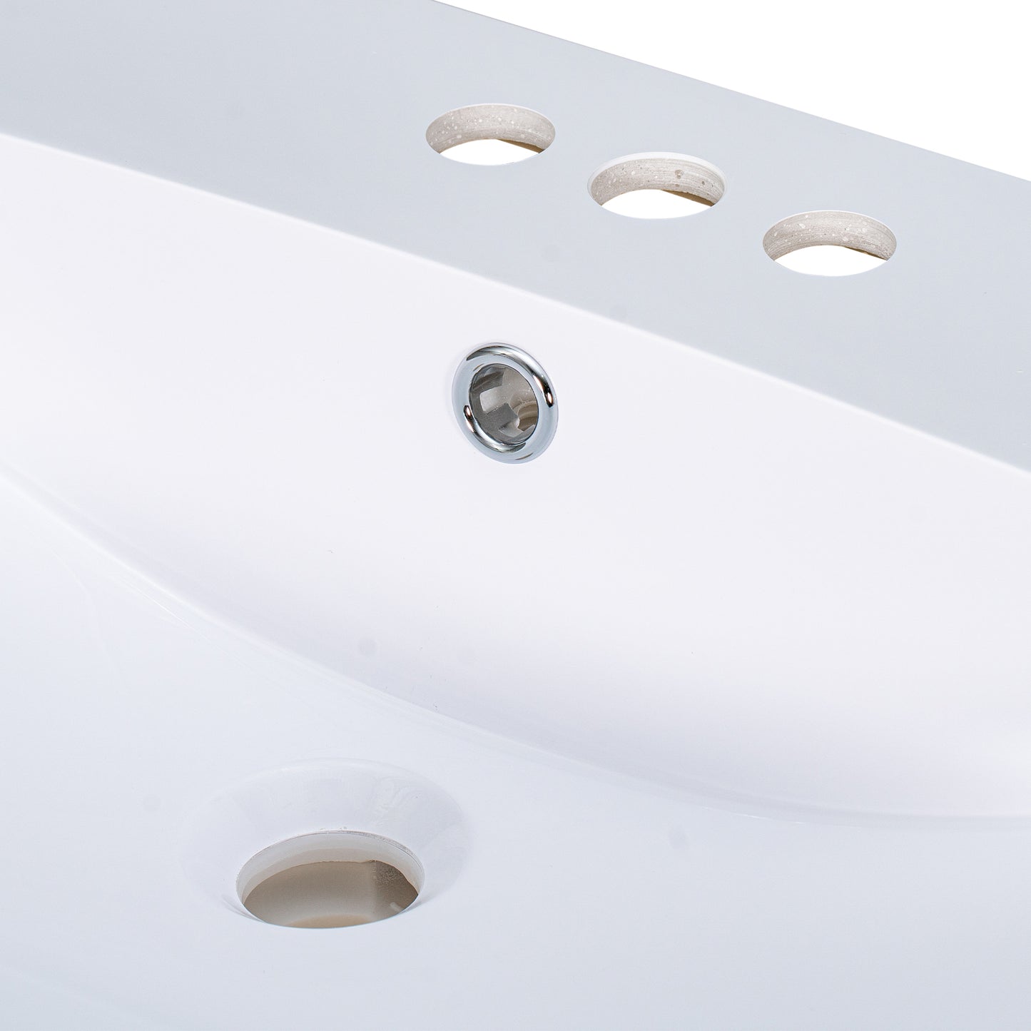 Bathroom Vanity Top Only White Basin 3-Faucet Holes