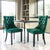 High-end Tufted Solid Wood Contemporary Velvet Upholstered Dining Chair with Wood Legs Nailhead Trim 2-Pcs Set Green