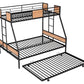 Metal Twin over Full Bunk Bed with Trundle/ Heavy-duty Sturdy Metal