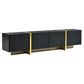 Luxury Fluted TV Stand for TVs Up to 80'', Modern Entertainment Center with Storage Cabinets & Drawers Black