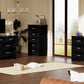 Modern 3-Drawer Bedroom Chest of Drawers, 7-Drawer Dresser with Metal Pulls, Black Finish