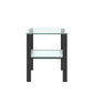 Glass Two-Layer Tea Table, Small Round Design for Bedroom Corners and Living Rooms, Black Finish