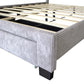 Corduroy Velvet Queen Bed with Footboard Drawer Storage, Wingback Design in Beige and White